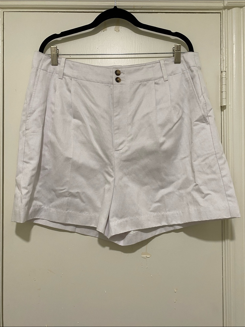 Madewell White High Waist Pleated Shorts Size 14